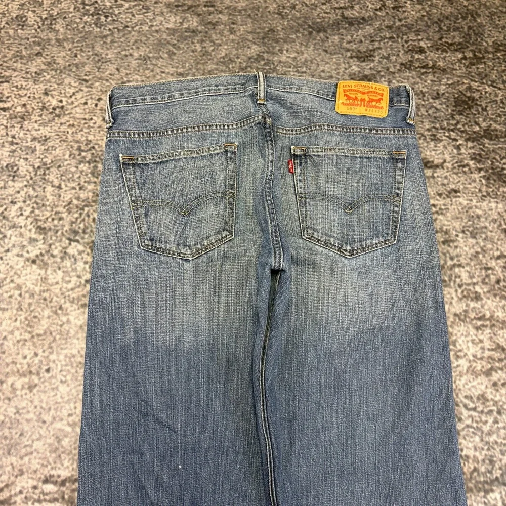 Levi's 569 Jeans Loose Straight Mens 36x29 Blue Faded Baggy Casual Denim